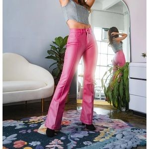 REVICE pink leather venus flares